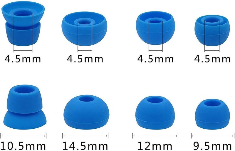 BLLQ Blue Ear Buds Tips Earpads for Beats Powerbeats3, Eartips 16PCS 8 Pairs with 4 Size Options for Powerbeats3 Blue pbe16 - Image 3